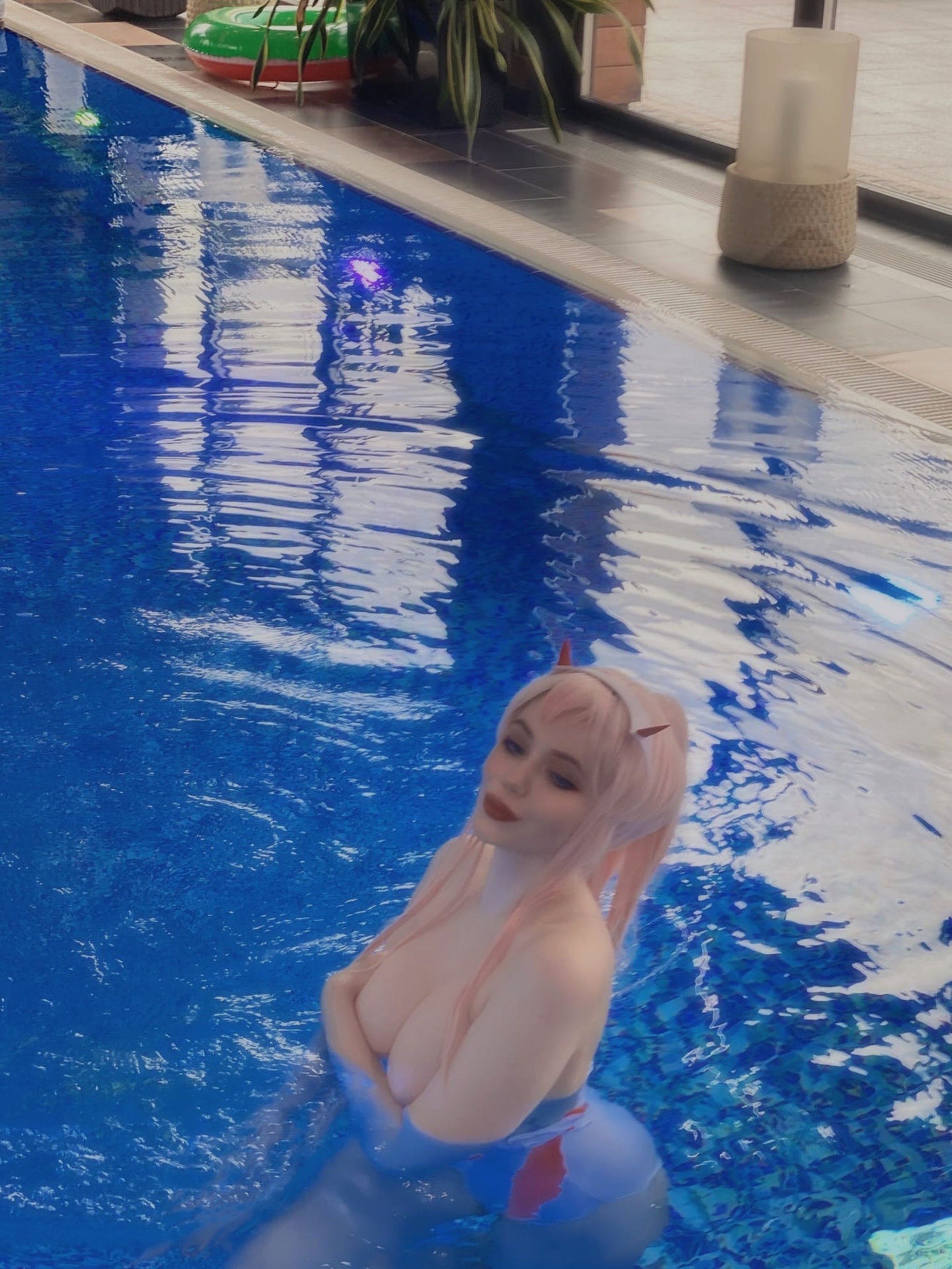 图片[1]-Alina Becker – NO.015 Darling In The Franxx. Zero Two. Swimming pool[47P]-XikXak